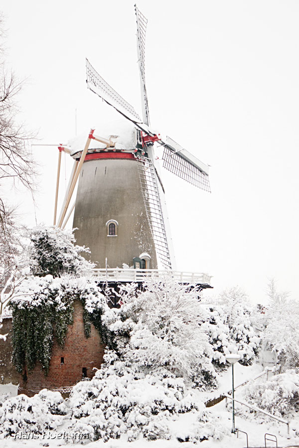 Molen in de sneeuw