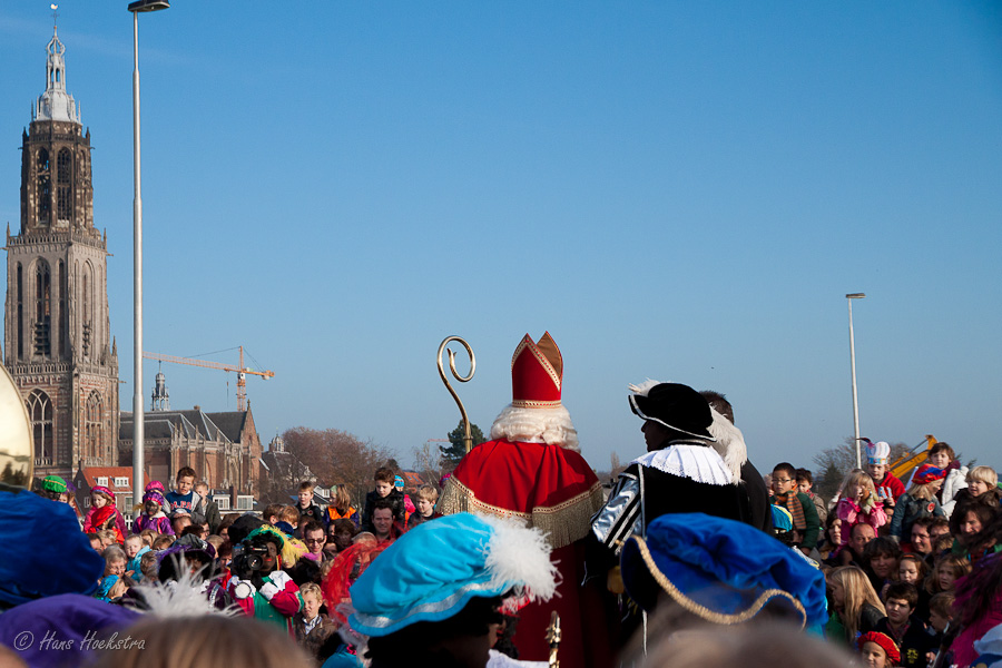 Sinterklaas wordt welkom geheten